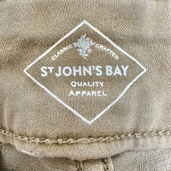 St Johns Bay Pants Womens 18P Straight Leg Beige Classic Fit Soft Stretch Fabric - Picture 4 of 9